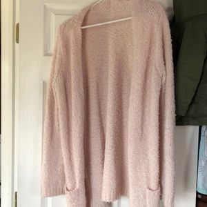 FURRY PINK CARDIGAN